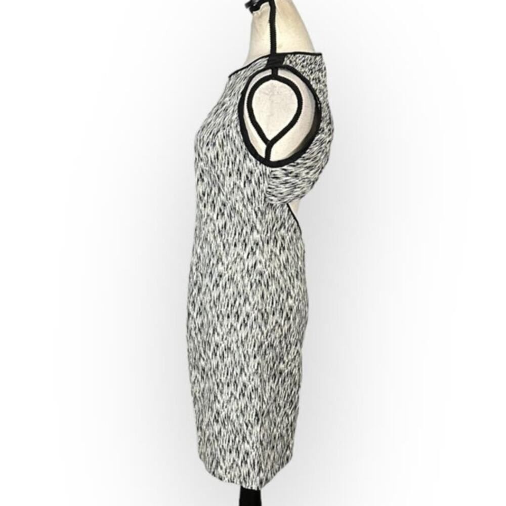 Sandro Paris Open Back Sheath Mini Dress Women's 3 Black White Sleeveless - Picture 4 of 10